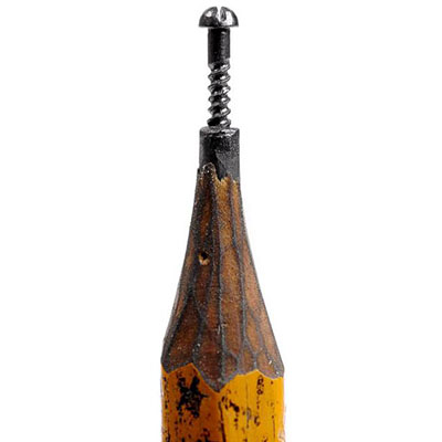 Pencil carvings: screw