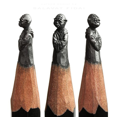 Pencil carvings: Yoda